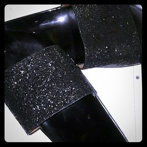 Black Sparkly Sandals